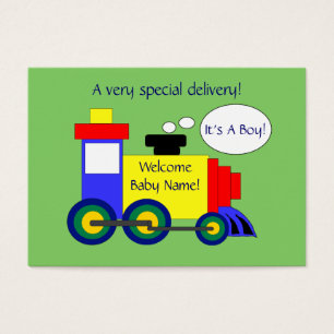 Train Birth Announcement Card