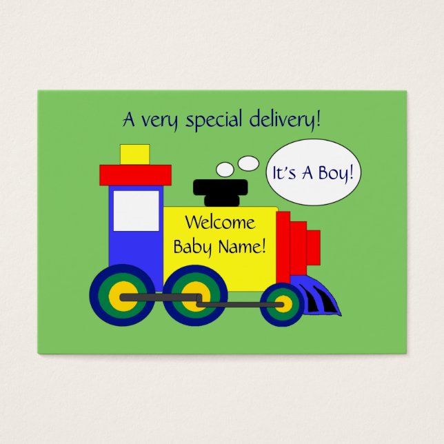 Train Birth Announcement Card (Front)