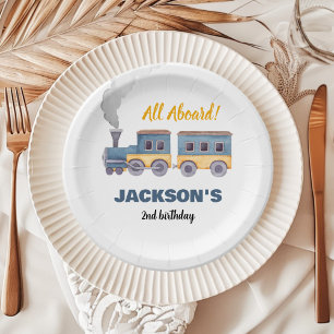 Train Birthday Chugga Chugga Two Two Paper Plate