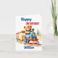 Train birthday cute teddy bear driving toy train