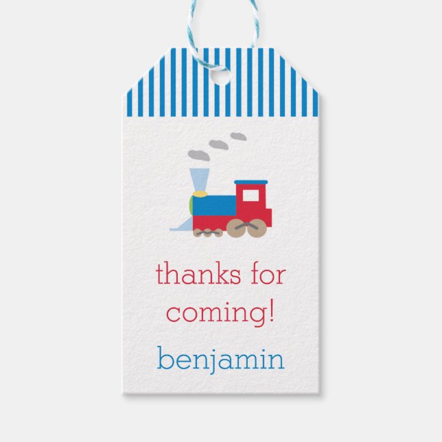 Train Birthday Gift Tag (Front)