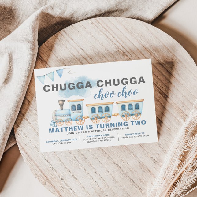 Train Birthday Invitation Boy Transportation (Creator Uploaded)