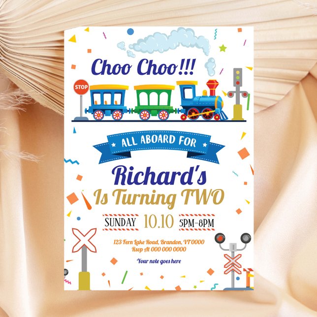 Train Birthday Invitation Chugga Chugga Two Two (Creator Uploaded)