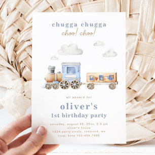 Train Birthday Invitation   Digital or Printed