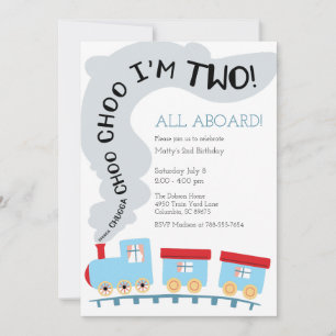 Train Birthday Invitation, Train 2nd Birthday Invitation
