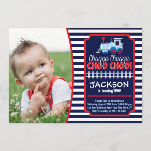 Train Birthday Invitation with Envelopes