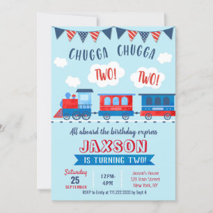 Train Birthday Invitations