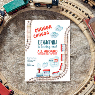 Train Birthday Invite Boy Chugga Choo Train Party