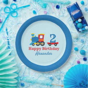 Train Birthday Paper Plate
