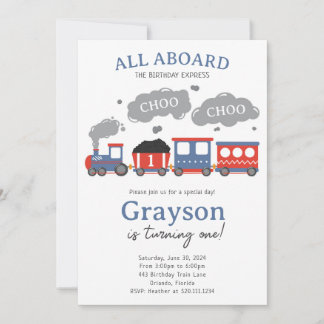 Train Birthday Party Choo Choo Invitation