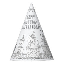 Train Birthday Party - Colour Your Own Party Hat