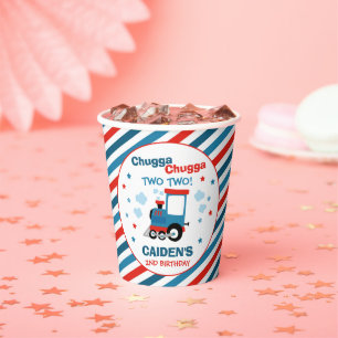 Train Birthday Party Decor Chugga Chugga Two Two Paper Cups