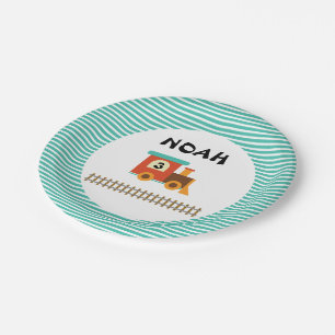 Train Birthday Party for Kids Paper Plate