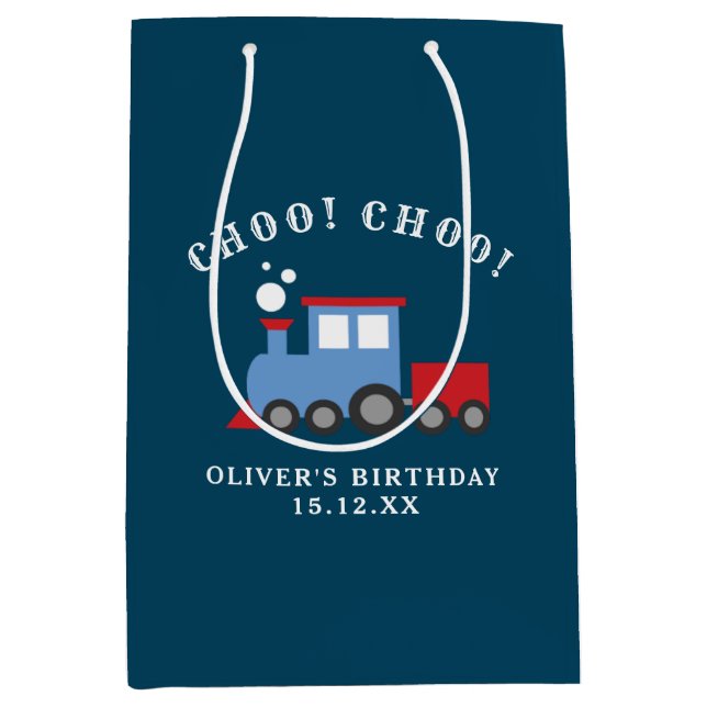 Train birthday party gift bag (Front)