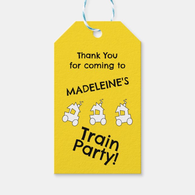 Train Birthday Party Gift Tags (Front)