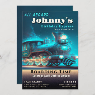 Train Birthday Party Invitation