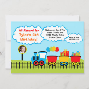 Train Birthday Party Invitation