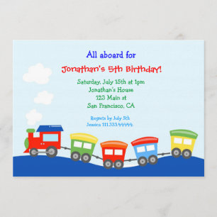 Train Birthday party Invitation