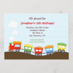Train Birthday party Invitation