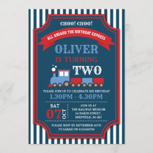 Train birthday party invitation