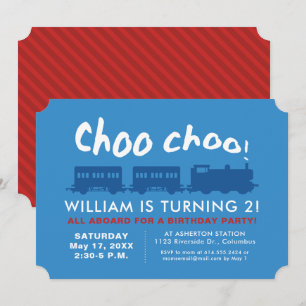 Train birthday party invitation