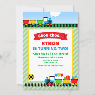 Train Birthday Party Invitation Choo Choo