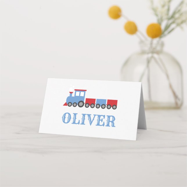 Train birthday party place cards (Front)