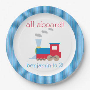Train Birthday Party Plate