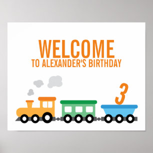 Train Birthday Party Poster