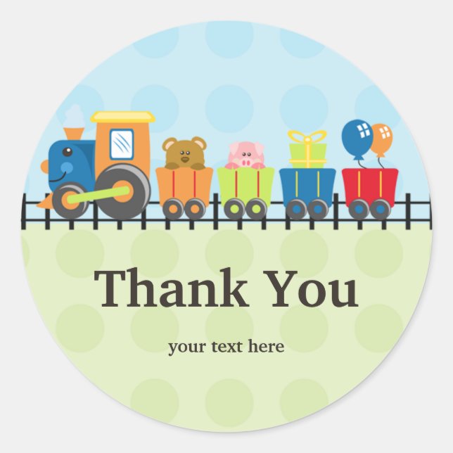 Train Birthday Party Stickers (Front)