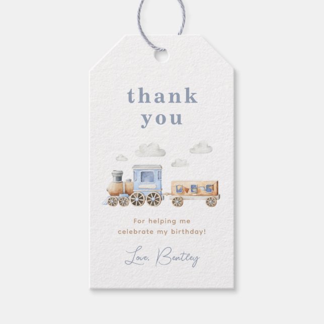 Train Birthday Party Thank You Tag (Front)