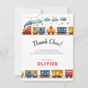 Train Birthday Thank You Card