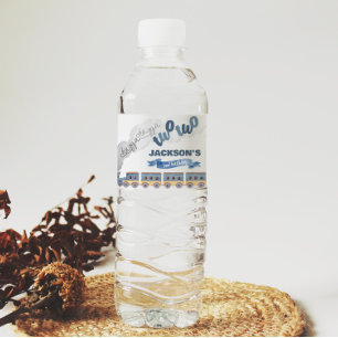 Train Birthday Water Bottle Label All Board