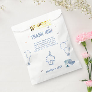 Train Blue Balloons Boy Whimsical Baby Shower Favour Bags