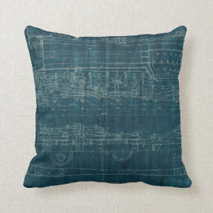 Train Blueprint I Cushion