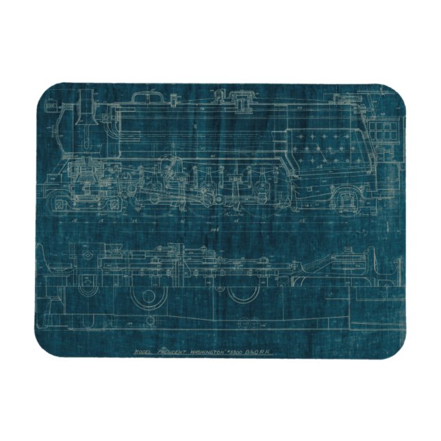 Train Blueprint I Magnet (Horizontal)