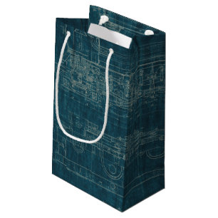 Train Blueprint I Small Gift Bag
