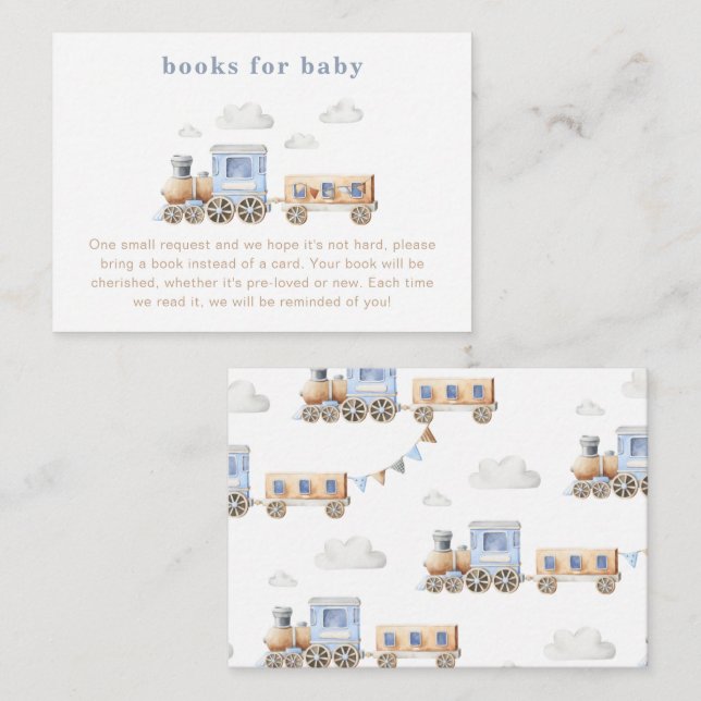Train Books For Baby Cards | Train Baby Shower (Front/Back)