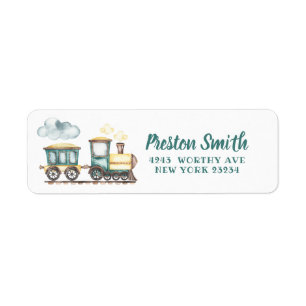 Train Boy 2nd Birthday Address Label