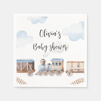 Train boy baby shower Party Decor, Chugga Chugga Napkin
