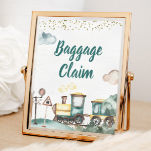 Train Boy Birthday Baggage Claim Sign