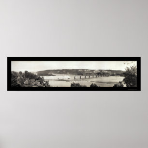 Train Bridge MN River Photo 1916 Poster