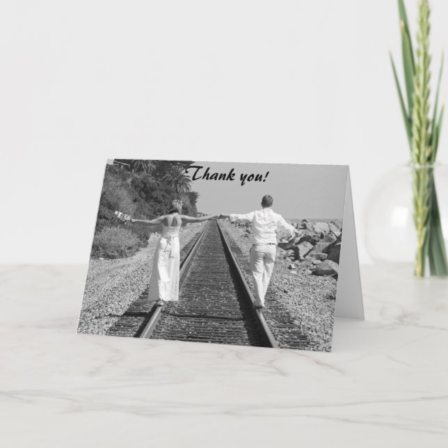 Train BW, Thank you! Thank You Card (Front)