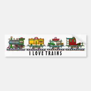 "Train Caboose Car, Train Car Carrier Auto Car, .. Bumper Sticker