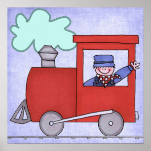 Train canvas painting poster