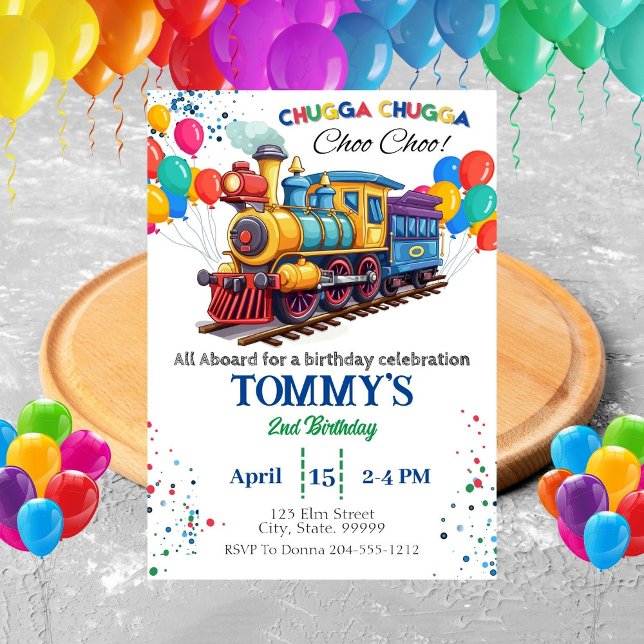 Train Choo Choo Birthday Invitation  (Creator Uploaded)
