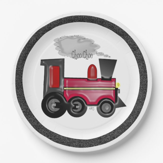 Train Choo Choo Paper Plate (Front)