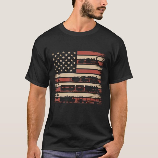 Train Collector Gift Adults Conductor Model Railro T-Shirt (Front)