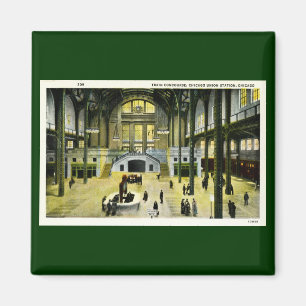 Train Concourse, Chicago Union Station Vintage Magnet