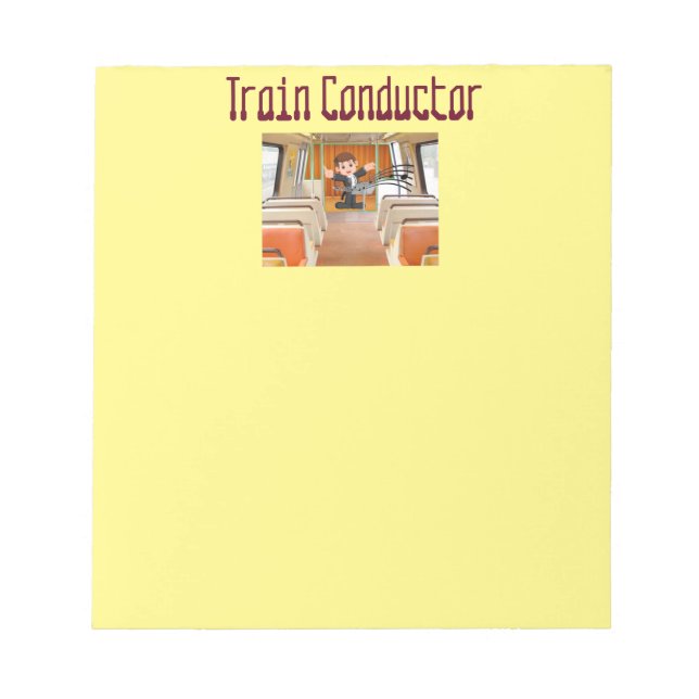 Train Conductor Locomotive Melody by Funnycomb Notepad (Front)